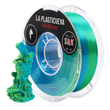 Filamento 3d Silk 1.75 1kg Seda Premium Color Duo Azul-verde