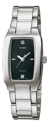 Reloj Casio Dama Ltp-1165a-1c, Acero, Casual, Elegante Color De La Correa Plateado Color Del Bisel Plateado Color Del Fondo Negro