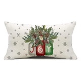 Fundas De Almohada Navideñas 30x50 Cm Vaso Joya Árbol...