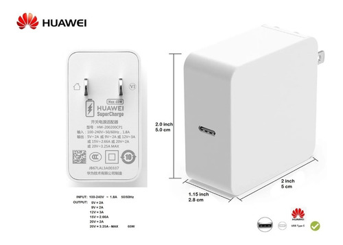 Cargador Laptop Huawei  Huawei Matebook X Pro Usb Tipo C 65w