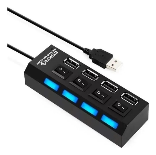 Hub 4 Porta Usb Cabo Extensor Com Indicador De Led On/off