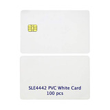 Paquete De 100 Tarjetas De Pvc Iso Chip Sle4442, Tarjet...