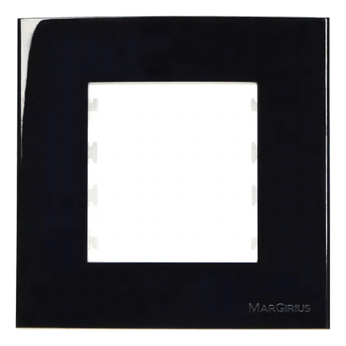 Conjunto Placa + Suporte P/ Móvel Preto 80x80mm Sleek Ebony