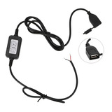 Cargador Usb Para Motos Teléfono Gps Cable 12v 24v Adaptador