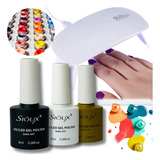 Esmalte Em Gel Uv Kit 3u D&z + Mini Cabine Secadora Led / Uv