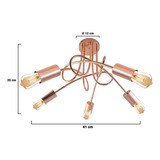 Araña Lampara De Techo 5 Luces Led E27 Deco Moderno Vintage Color Cobre