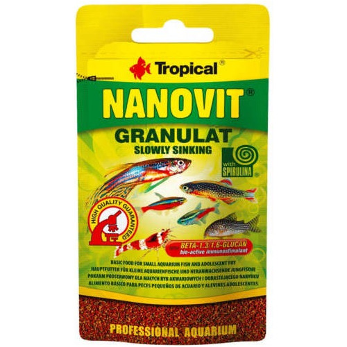 Tropical Nanovit Granulat 10g Pequeños Peces Y Camarones