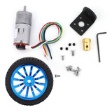 12v 60rpm Encoder Engranaje Motor Con Soporte 65mm Rueda Kit