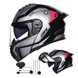 Casco De Moto Con Bluetooth Dot Certificado Rojo Caballero