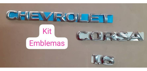 Kit Emblemas Corsa 1.6 Tapa Maleta 3 Piezas Foto 2