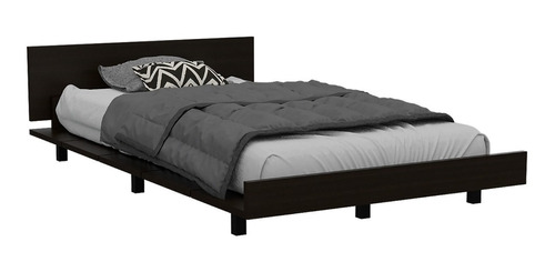 Cama 1,5 Plaza + 1 Velador - Wengue / Miel