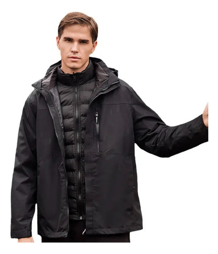 Chaqueta Outdoor Con Parka Desmontable Impermeable