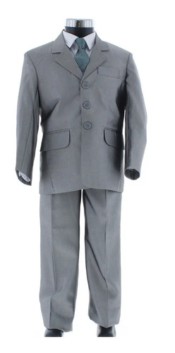 Traje De Vestir Niño Tres Piezas Color Gris 2897 2 A 16 Años