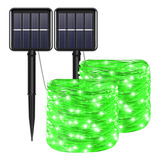 Guirnalda De Luces Solares De Navidad Verdes Para El Da De S