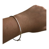 Bracelete Pulseira Feminina Em Prata 925 Fio Quadrado