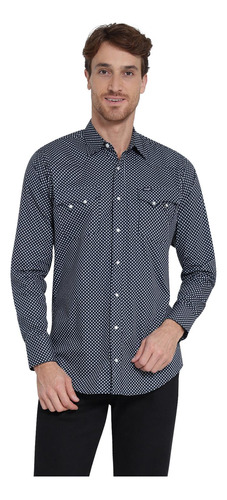 Camisa Vaquera Hombre Wrangler Slim Fit Manga Larga 4bq