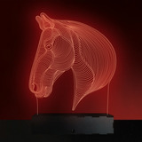 Lampara Led 3d Rgb Velador Acrilico Holograma Caballo