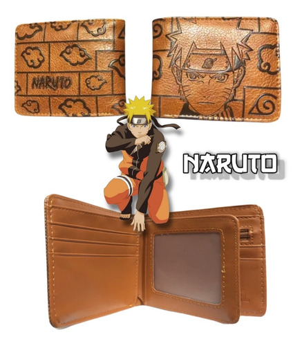 Naruto Cartera Para Caballero/ Grabada Con Diseño Animé 