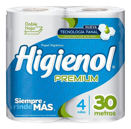 Papel Higienico Higienol Premium 4 X 30m C/ Extracto De Aloe