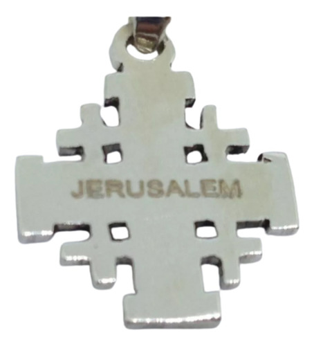 Dije 3 Cm Cruz De Jerusalem Plata 950 Con Cadena Plata