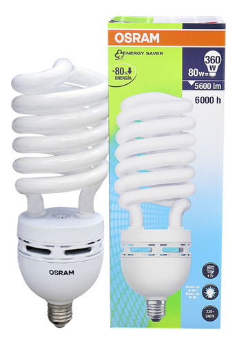 Lâmpada Compacta Espiral Ho Osram 45w 220v 6500k(br Frio)e27