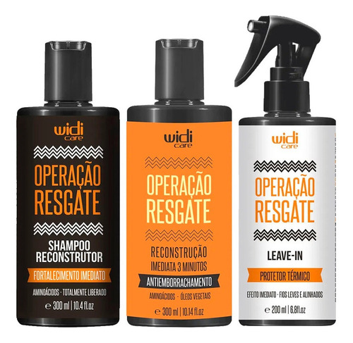 Operação Resgate Reconstrutor+ Shampoo+ Leave-in Widi Care