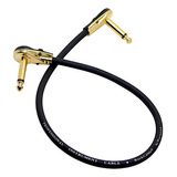 Cable Pedalera Plug Codo Gold 50cm Hamc Pedal Guitarra Bajo