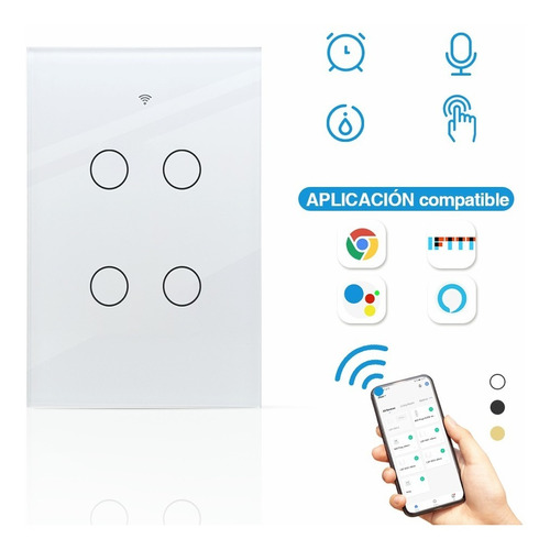 Apagador Inteligente Wifi Switch Interruptor Táctil Alexa 4b