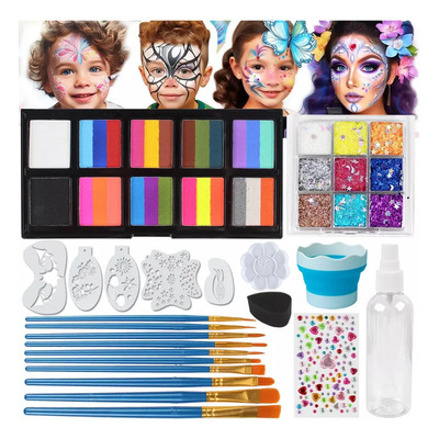 Set De Pintura Facial Y Corporal Con 26colore A Base De Agua