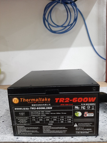 Fuente Pc Thermaltake Tr2 600w 10amp Gamer Atx Serie (usada)