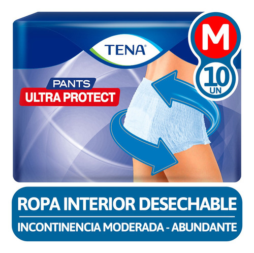 Ropa Interior Desechable Tena Pants Ultra Protect 10 Un Talle M