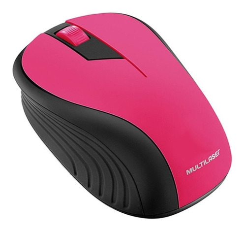 Mouse Sem Fio Multilaser Mo213 Rosa E Preto 2.4ghz 1200dpi