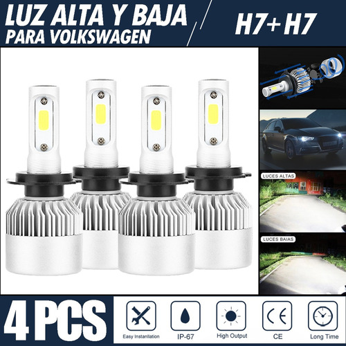 Kit De Focos Led 8000lm Luz Alta Y Luz Baja Para Volkswagen