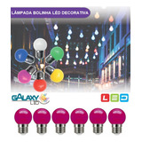 Kit 6x Lâmpada Bolinha Léd 1,5w G45 Colorida Rosa Galaxy