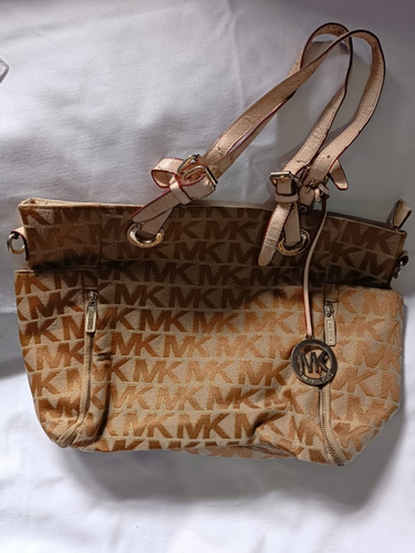 Cartera Michael Kors Original Tela Beige