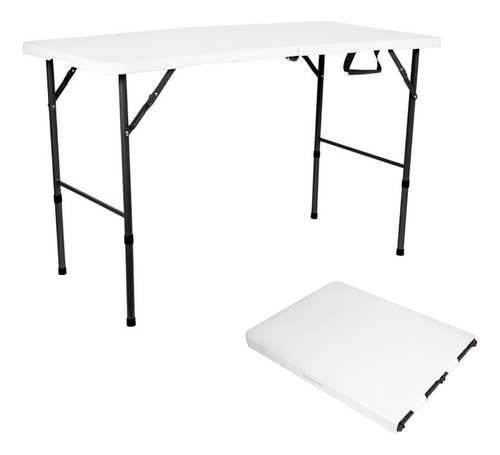 Mesa Plegable Portátil De Plástico Portafolio 120 Cm Blanco