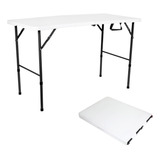 Mesa Plegable Portátil De Plástico Portafolio 120 Cm Blanco