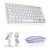 Teclado E Mouse Bluetooth + Suporte Para iPad 9 Ger 10.2 