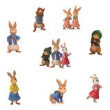 Figuras Peter Rabbit Base Rígida Kit 8 Pzas Coroplast