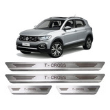 Kit 4 Soleira Porta Aço Inox Vw T-cross 2020 2021 2022 2023