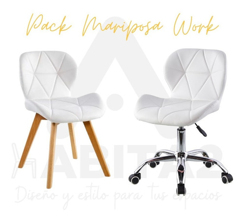 Pack Silla Fija + Silla Con Ruedas Acolchadas Manicurista