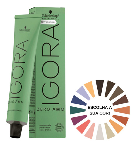 Coloração Permanente Schwarzkopf Igora Zero Amm 60g Sem Amôn