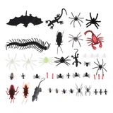 44 Piezas De Insectos De Plástico Para Halloween, Arañas, Es