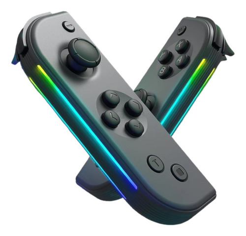 Set Control Joycon Luz Led Rgb Nintendo Switch Clásico Oled