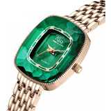 Reloj Para Mujer De Lujo Acero Verde Esmeralda