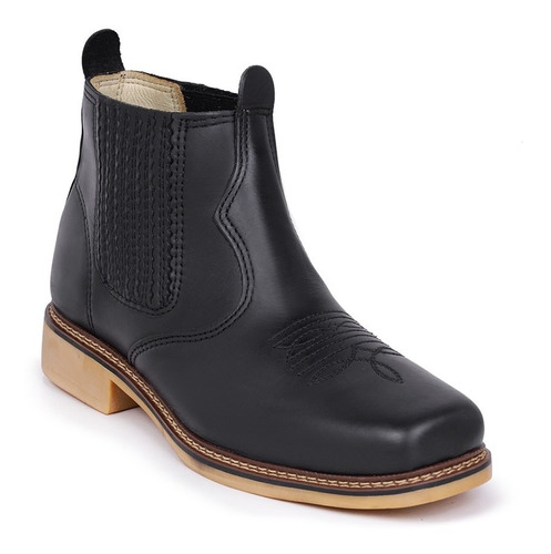 Botina Masculina Couro Legítimo Bota Cano Curto Country