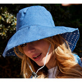 Sombrero Gorro Piluso Bucket Hat Lunares Reversible Mujer