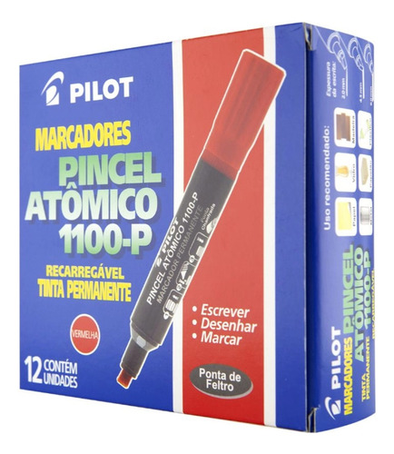 Pincel Atômico Canetão Marcador Pilot 1100-p Caixa C/ 12 Und