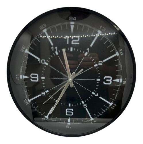 Reloj Pared Grande Moderno Redondo 35cm Negro