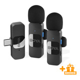 Microfone Lapela Boya By-v20 Usb C Sem Fio 2.4g Preto+brinde